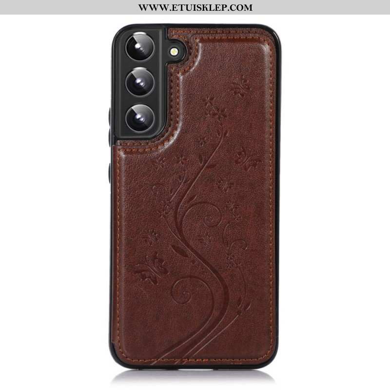 Futerały do Samsung Galaxy S22 5G Etui Na Karty Ze Sztucznej Skóry Stoisko Kwiaty